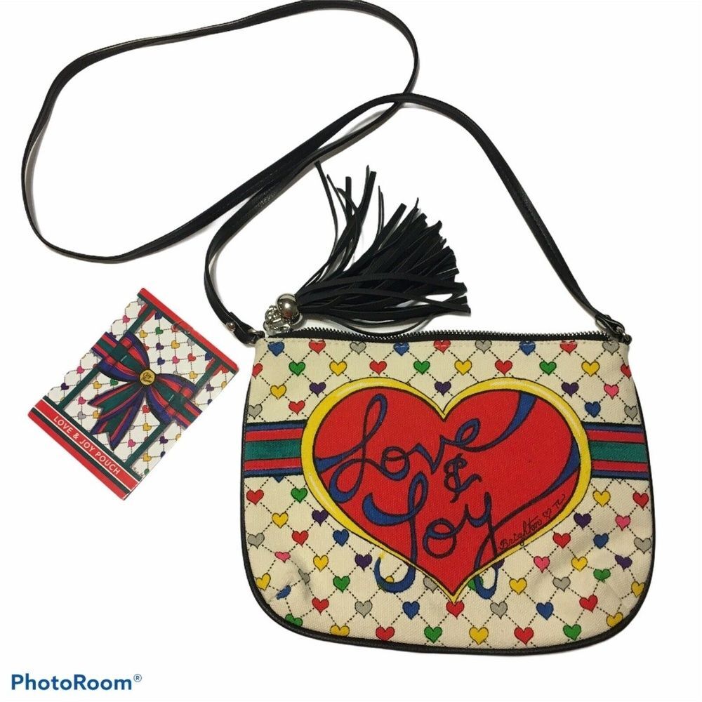 Brighton Christmas Canvas Love Joy Pouch Handbag